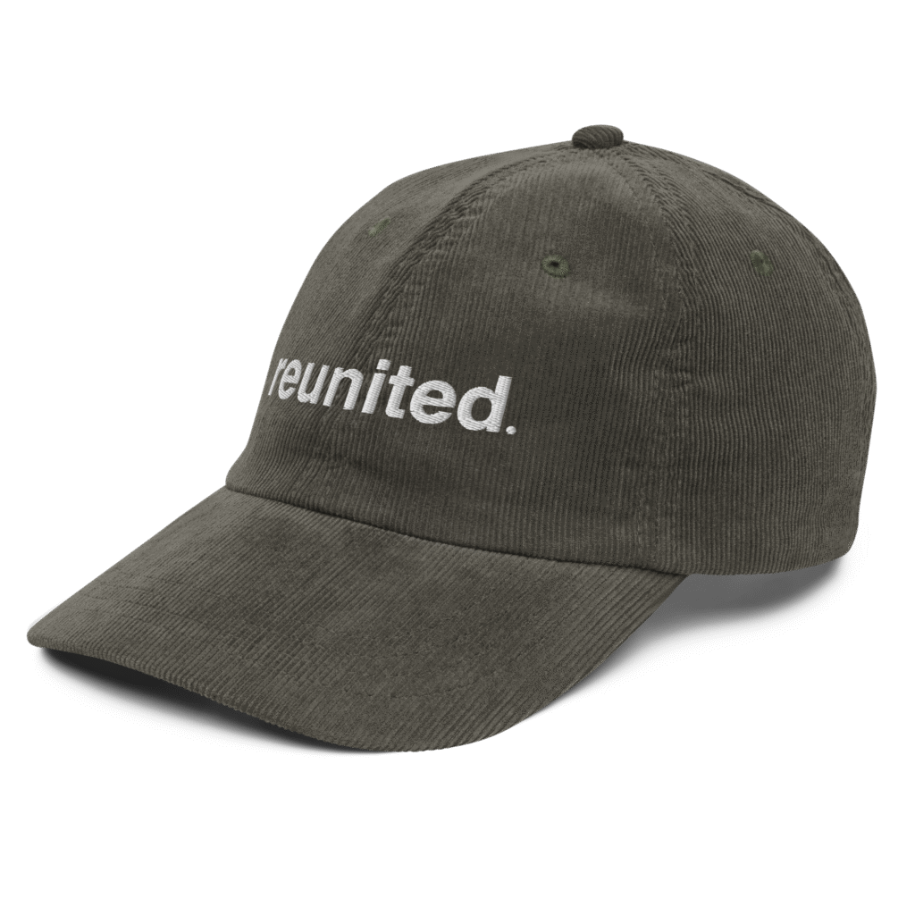 Dark gray baseball cap with 'united.' text.